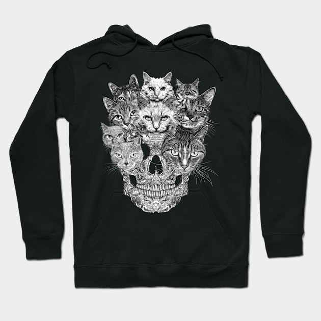 Cat Skull Legends Hoodie by BilodeauBlue